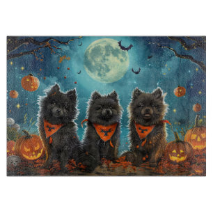 Planche À Découper Keeshond Halloween Éffrayant