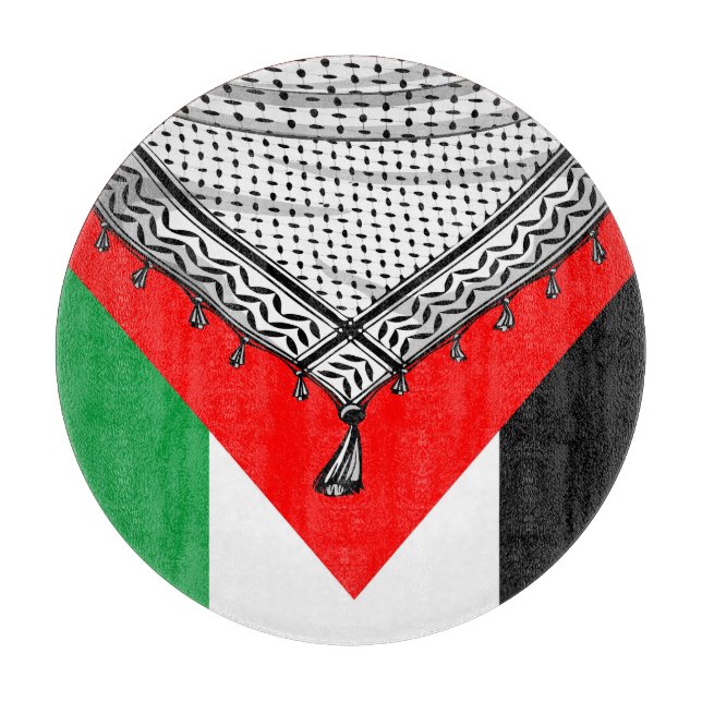 Planche À Découper Keffiyeh Écharpe palestinienne tissu traditionnel (Devant)