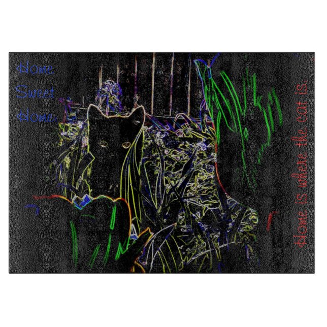 Planche À Découper Kitten dans le Neon Garden-Glass Cutting Board (Devant)