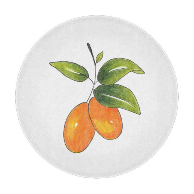 Planche À Découper Kumquats tirés à la main (Devant)