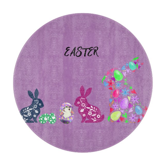 PLANCHE À DÉCOUPER LA CARTE DE COUPE EN VERRE FLEURIE "EASTER" (Devant)