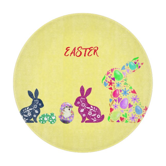 PLANCHE À DÉCOUPER LA CARTE DE COUPE EN VERRE FLEURIE "EASTER" (Devant)