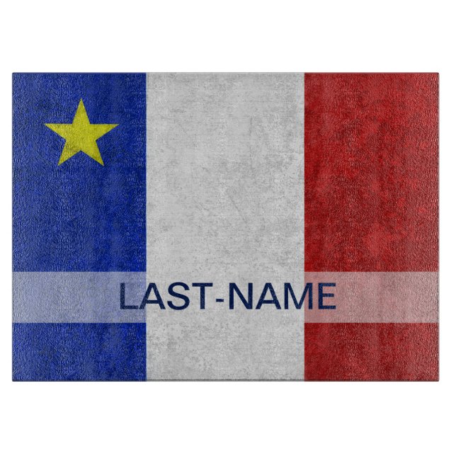 Planche À Découper La grunge affligée par nom de famille acadien de (Devant)