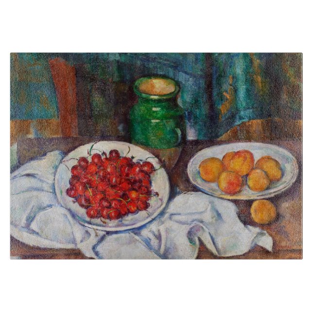 Planche À Découper La vie de Paul Cezanne toujours avec des cerises (Devant)
