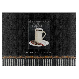 Planche À Découper La vie se passe au-dessus du café Shop Latte et De