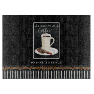 Planche À Découper La vie se passe au-dessus du café Shop Latte et De