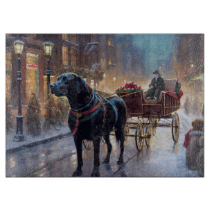 Planche À Découper Labrador noir Saison festive de Noël