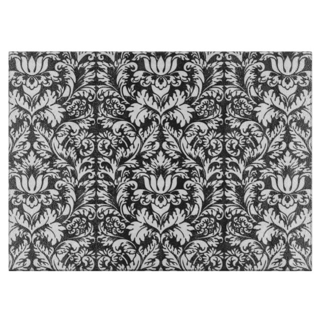 Planche À Découper Lace noir blanc Damas Brocade (Devant)