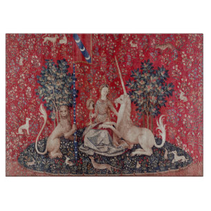 Planche À Découper Lady et Unicorne Vue de la Tapisserie Médiévale