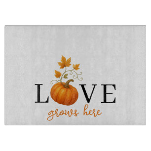 Planche À Découper L'AMOUR grandit ici   Lettres citrouilles Automne