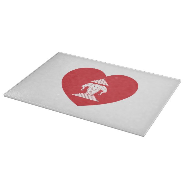 Planche À Découper Laotian Erawan 3 Tête Elephant Coeur Drapeau (Coin)