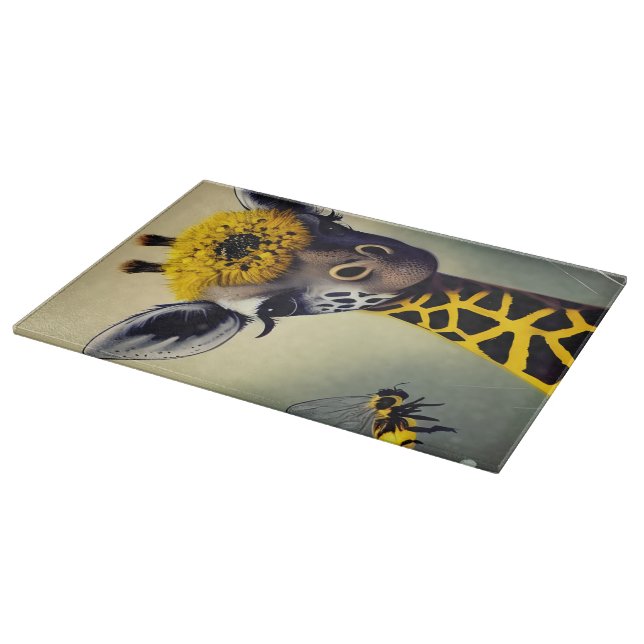 Planche À Découper L'Art numérique lunatique de la girafe (Coin)