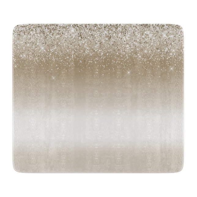 Planche À Découper Lavage de mariage pailleté or crème (Devant)