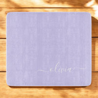 Lavande Purple Script Moderne Fille Monogramme Nom