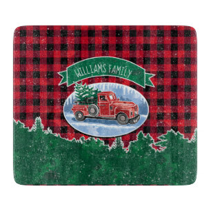 Planche À Découper Le camion vintage de Noël additionnent 6" nommé 