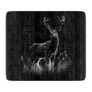 Planche À Découper Le cerf majestueux en pleine nature - Art noir et 