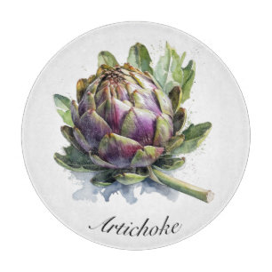 Planche À Découper Le Coeur du Jardin : Artichoke en Aquarelle