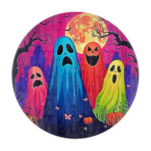 Planche À Découper Le design de la fête d'Halloween de Neon Ghosts