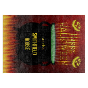 Planche À Découper Le feu heureux de chaudron de Halloween