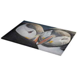Planche À Découper Le Macareux atlantique, un oiseau de mer pélagique