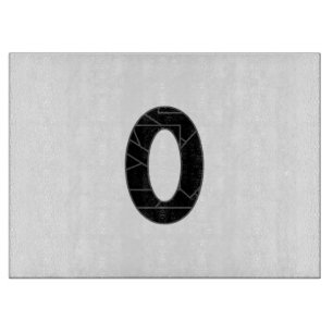 Planche À Découper Le nombre zéro (0) en noir