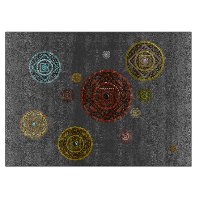 Planche À Découper Le plateau de coupe en verre Zodiac (Devant)