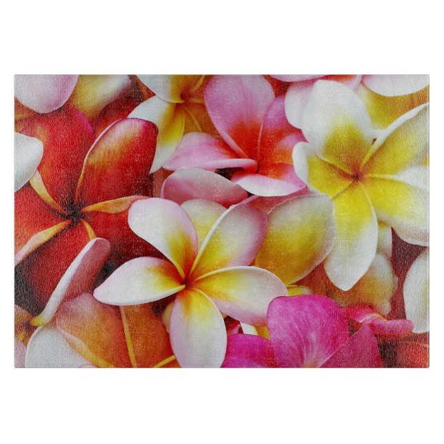 Planche À Découper Le Plumeria fleurit le Frangipani hawaïen floral (Devant)