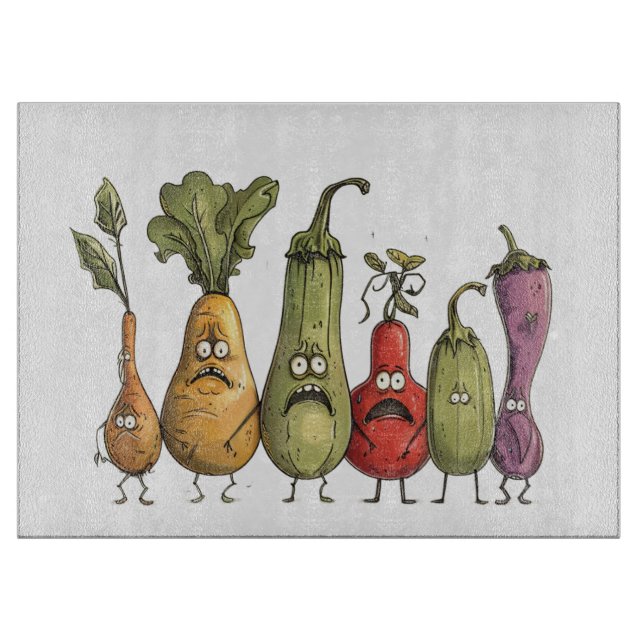 Planche À Découper Légumes amusants et effrayés (Devant)