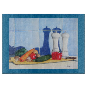 Planche À Découper légumes toujours de peinture de la vie sur le