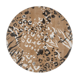 Planche À Découper Léopard moderne : motif de nature sauvage.