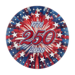 Planche À Découper Les 250 ans d'Amérique 1776-2026 Feux d'artifice R