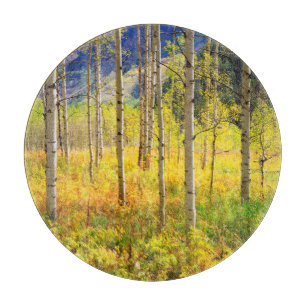 Planche À Découper Les arbres d'Aspen à l'automne dans les Rocheuses