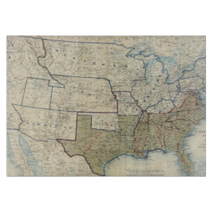 Planche À Découper Les Etats-Unis en juin 1864