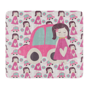 Planche À Découper Les Filles Se Rendre À Des Endroits