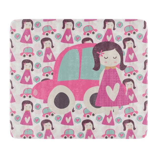 Planche À Découper Les Filles Se Rendre À Des Endroits (Devant)