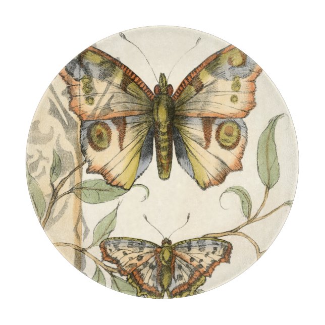 Planche À Découper Les papillons Tandem sur les Feuilles verts (Devant)