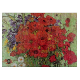 Planche À Découper Les pavots rouges et les marguerites de Vincent va