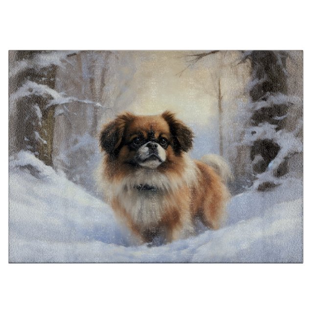 Planche À Découper L'Espagnol Tibétain Laissons Il Neige Noël (Devant)
