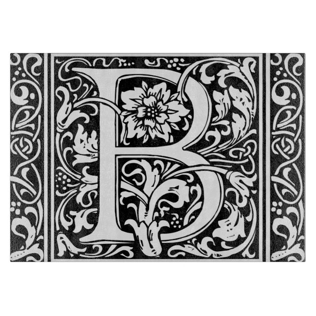 Planche À Découper Lettre B Monogramme médiéval Art Nouveau (Devant)