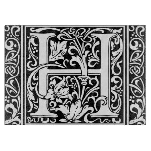Planche À Découper Lettre H Monogramme médiéval Art Nouveau