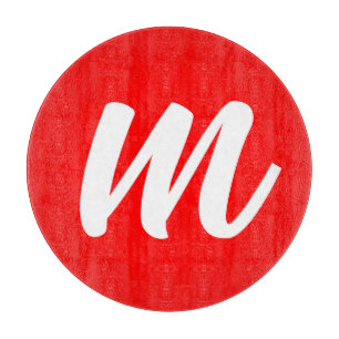 Planche À Découper LETTRE INITIALE CalliGRAPHIQUE BLANCHE ROUGE