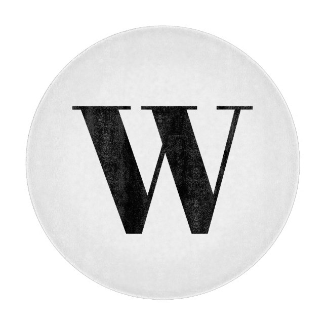 Planche À Découper Lettre initiale de monogramme noir (Devant)