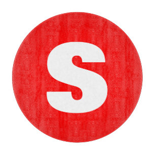 Planche À Découper Lettre initiale Monogramme Style moderne Rouge Bla