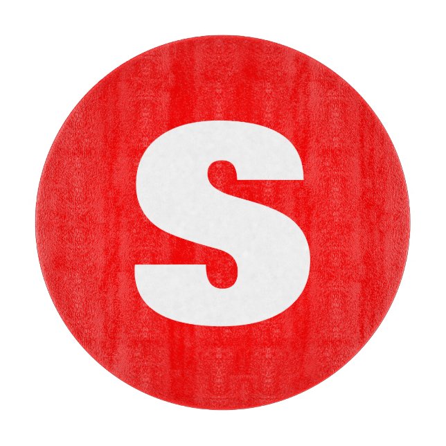 Planche À Découper Lettre initiale Monogramme Style moderne Rouge Bla (Devant)