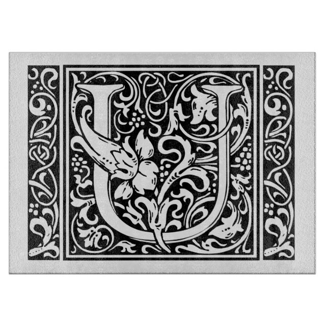 Planche À Découper Lettre U Monogramme médiéval Art Nouveau (Devant)