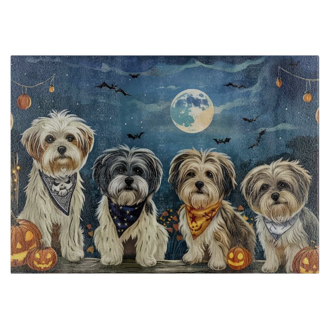 Planche À Découper Lhasa Apso Halloween Éffrayant (Devant)