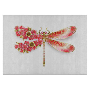 Planche À Découper libellule de fleurs avec sakura de bijoux