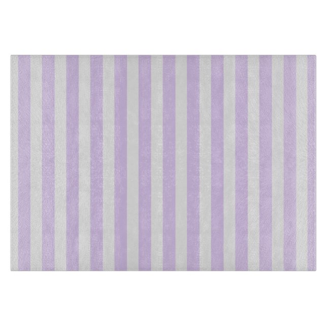 Planche À Découper Lilac violet et blanc bonbons rayures (Devant)