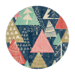 Planche À Découper L'Illustration Festive Des Arbres De Noël.