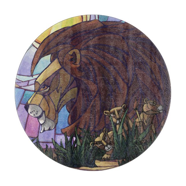 Planche À Découper Lion et petits (Devant)